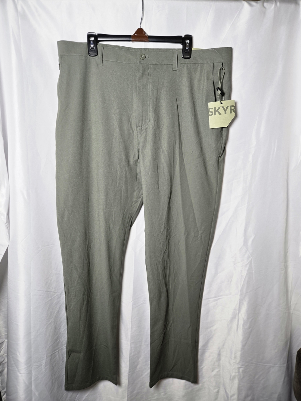 SKYR Men's Sage Green Dress Pants - Stretch Tailored Fit